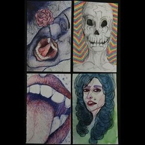 Spooky Drawings - Set of 4